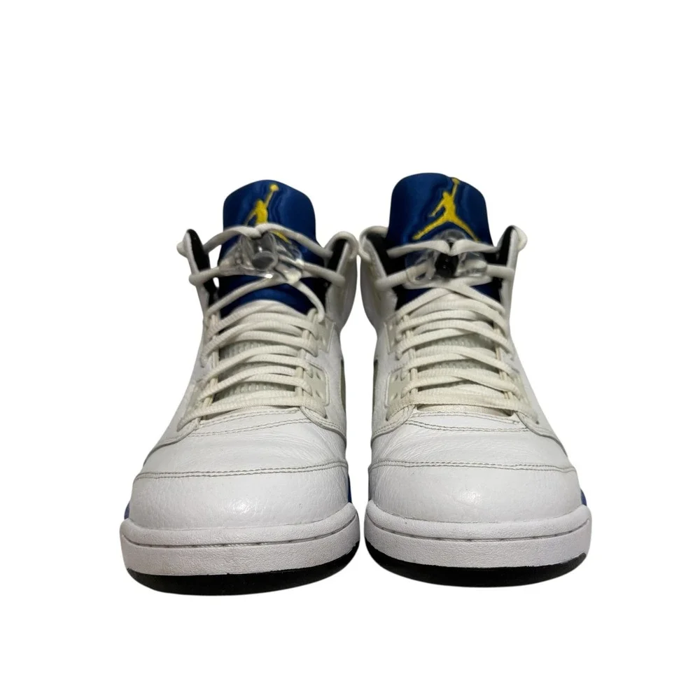 Air Jordan 5 Retro Laney JSP White Varsity Royal Maize CD2720-100 Mens‎ High Top